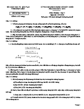 Một số đề thi học sinh giỏi cấp tỉnh môn Hóa học Lớp 11
